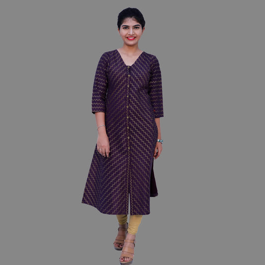 Women Fit and Flare voilet Dress | S3K536