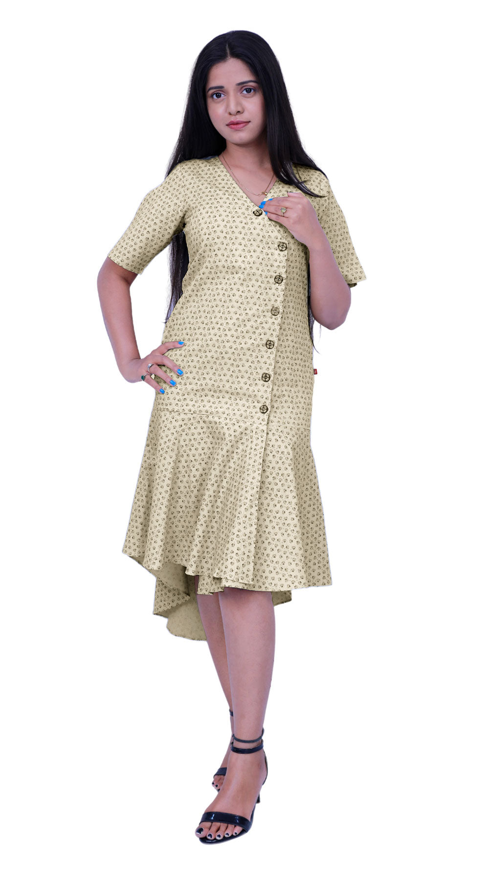 Women Floral Print High Low Kurta | S3W126