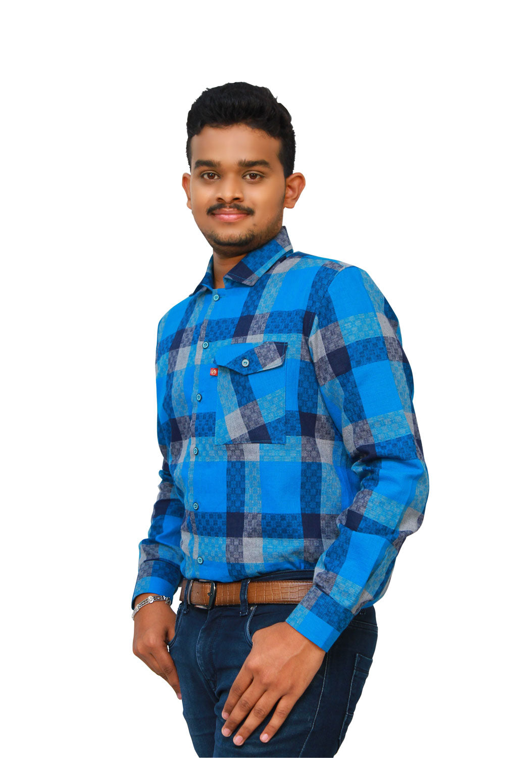 Blue Checks Men’s Shirt | S3S726