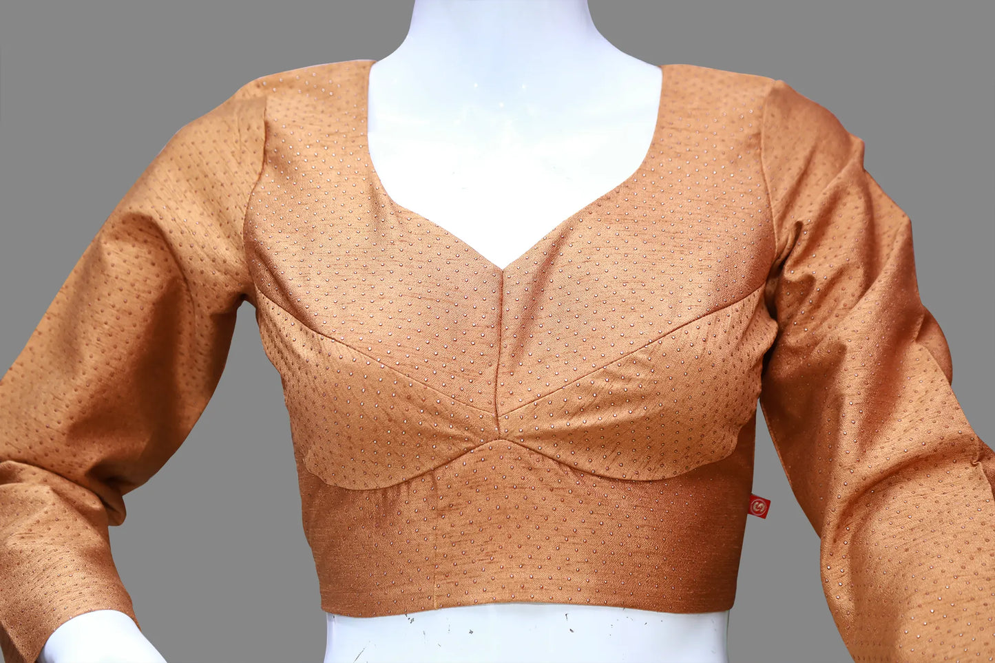 Women's Brown Katori Cut Full hands Blouse | S3B1177