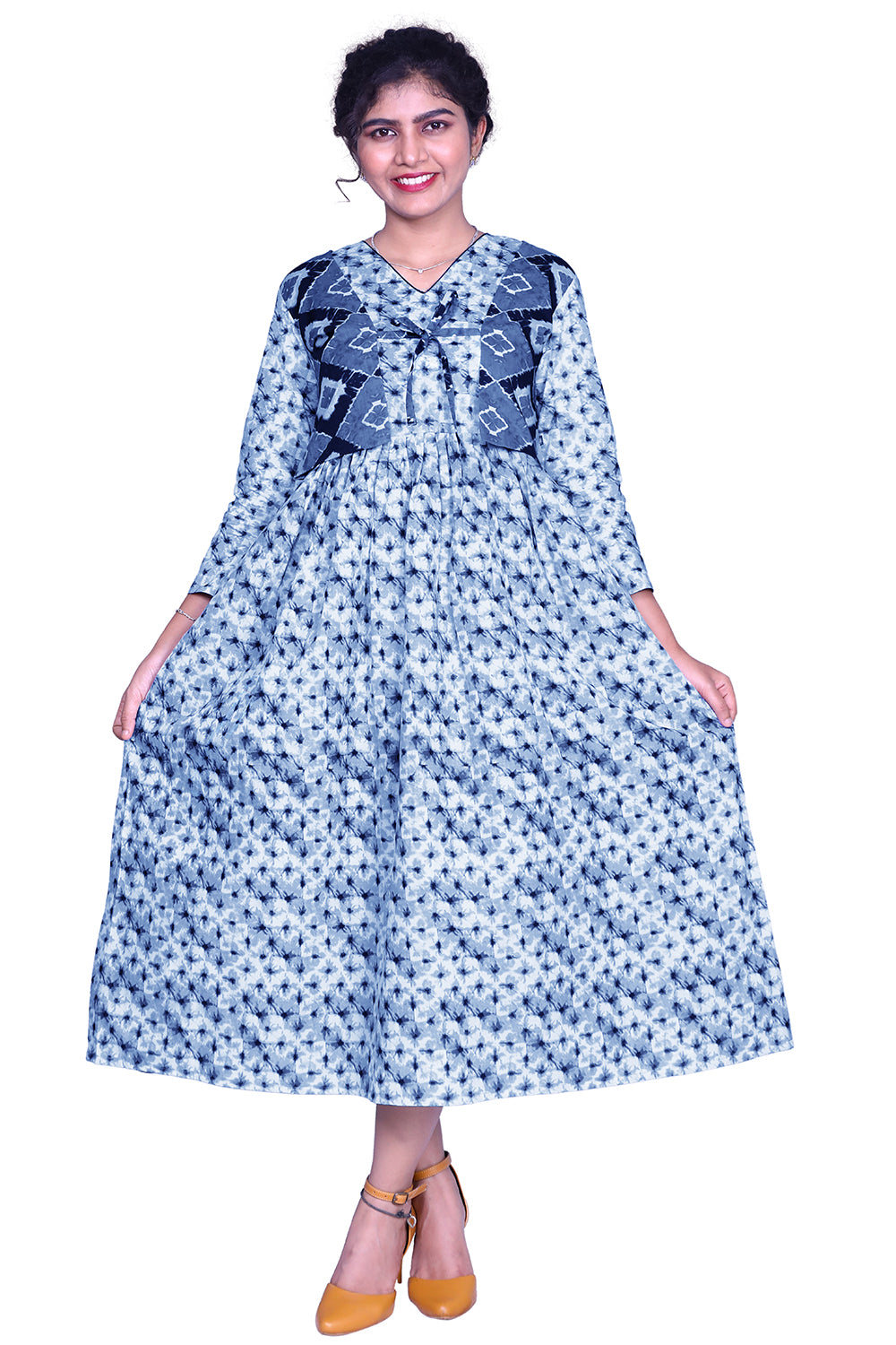 Blue Tie & Die Maxi With Coat | S3CT839