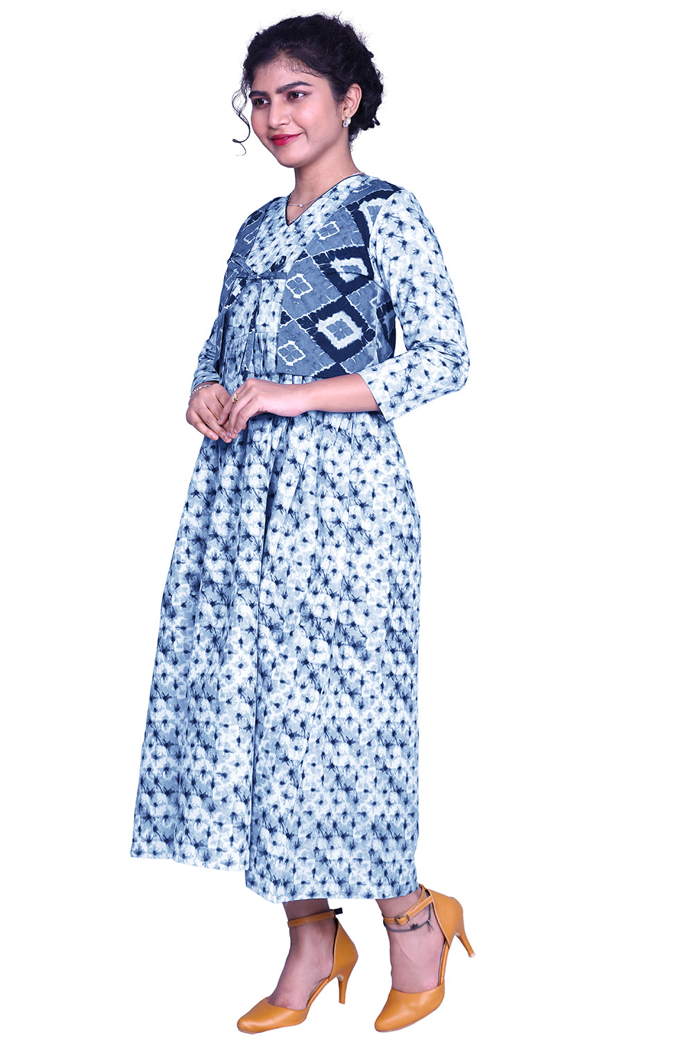 Blue Tie & Die Maxi With Coat | S3CT839