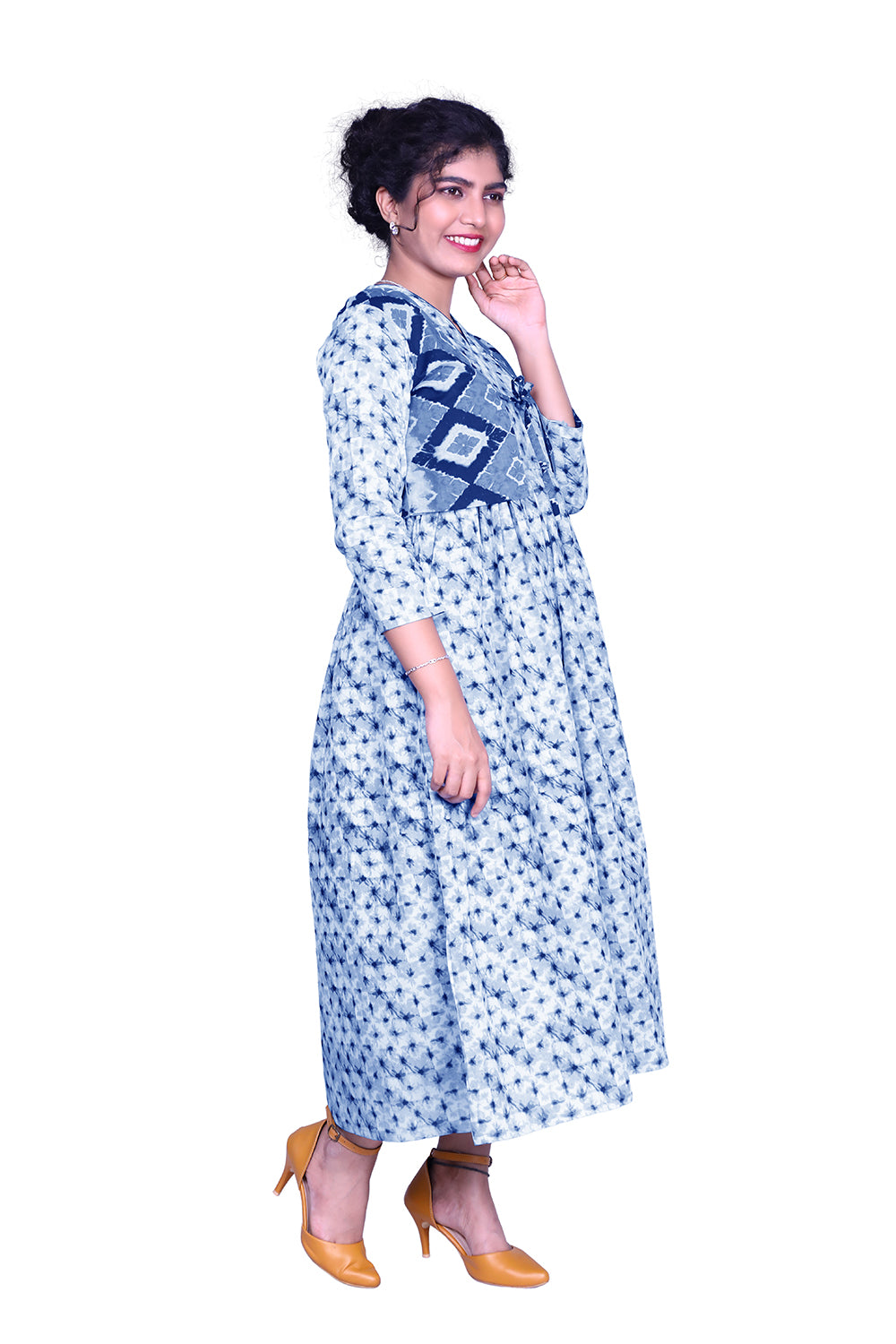 Blue Tie & Die Maxi With Coat | S3CT839