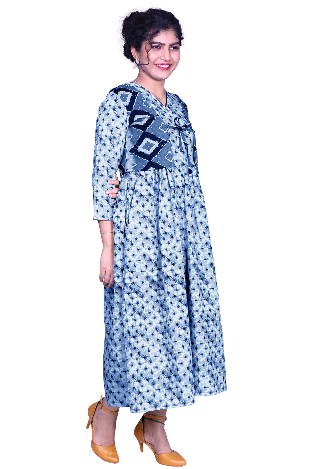 Blue Tie & Die Maxi With Coat | S3CT839