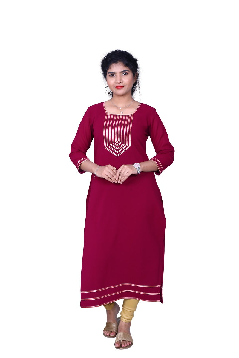 Women’s Embellished Georgette Straight Kurta – Elegant Party & Festive Wear | S3K825