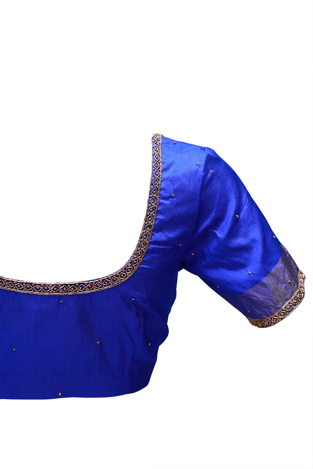 Blue Maggam Work Pattu Blouse – Royal Elegance in Every Thread | S3 Fashions | S3MB5