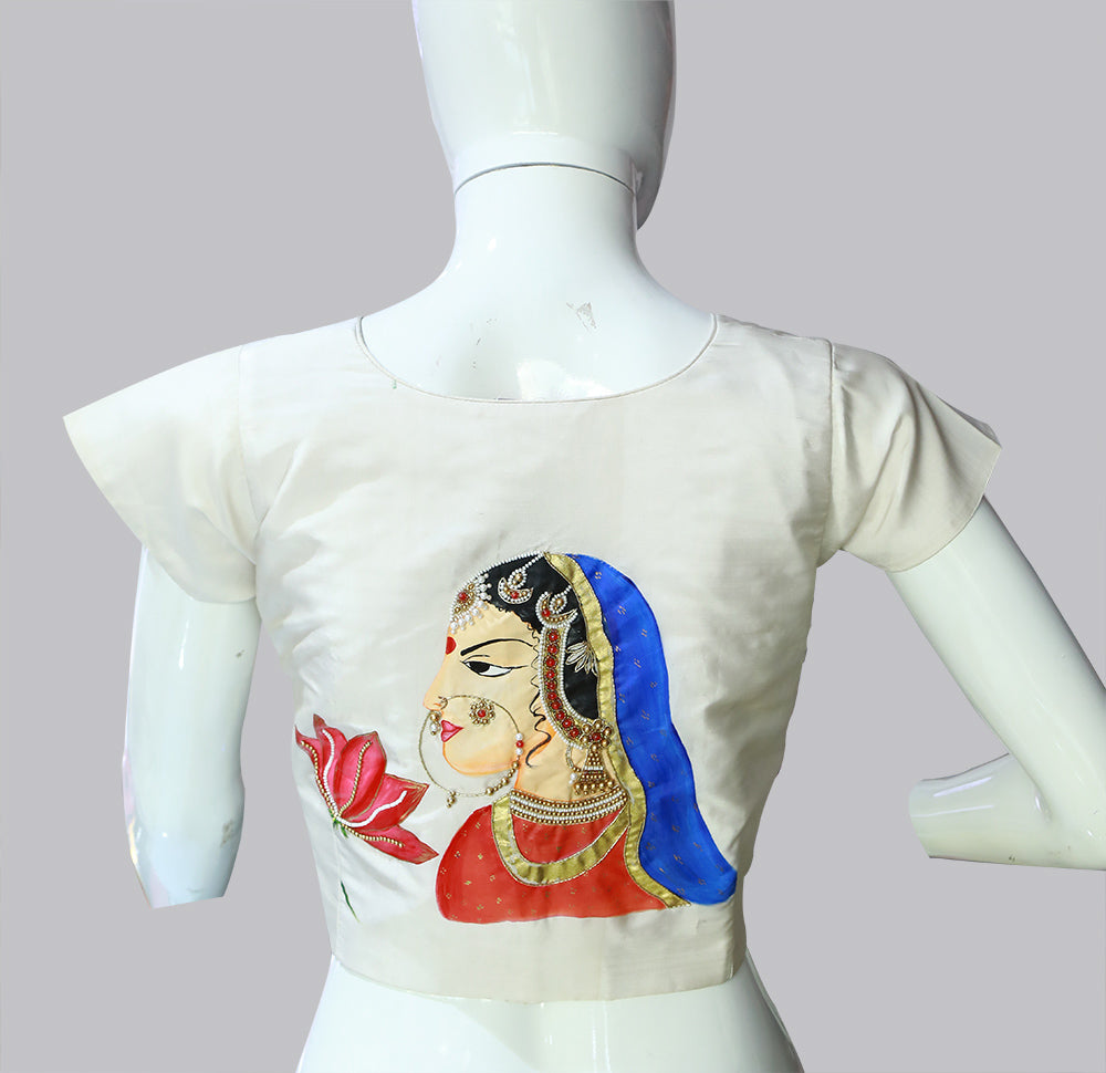 Tanjore Art Handpainted Blouse | S3MB59