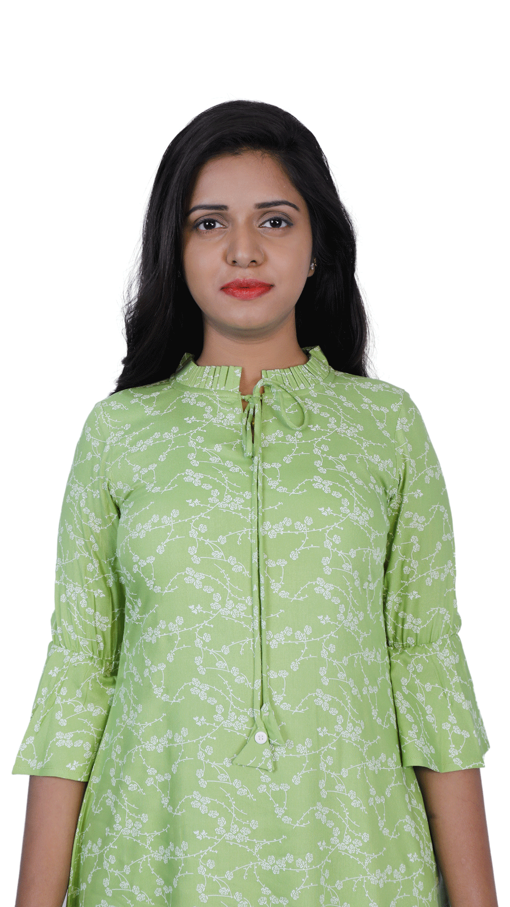 Lime Green Floral Print Dress