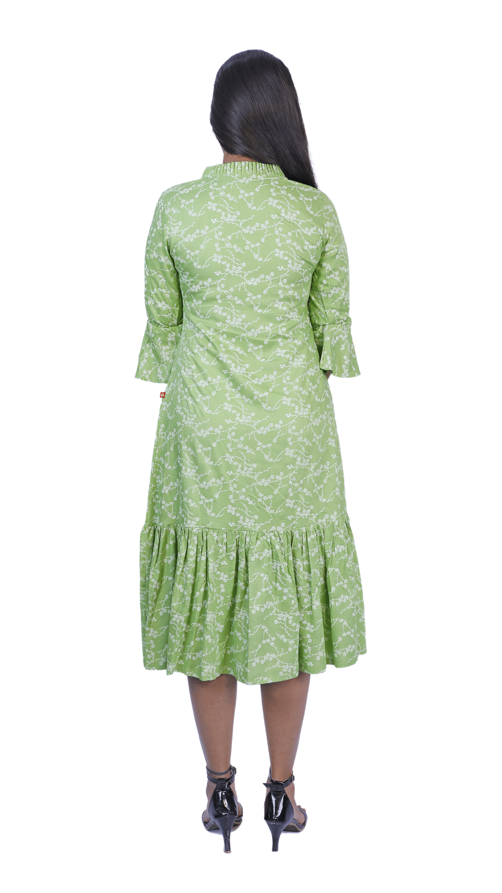 Lime Green Floral Print Dress