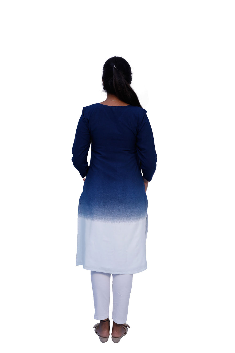 Blue and White Regular Kurti | S3K791