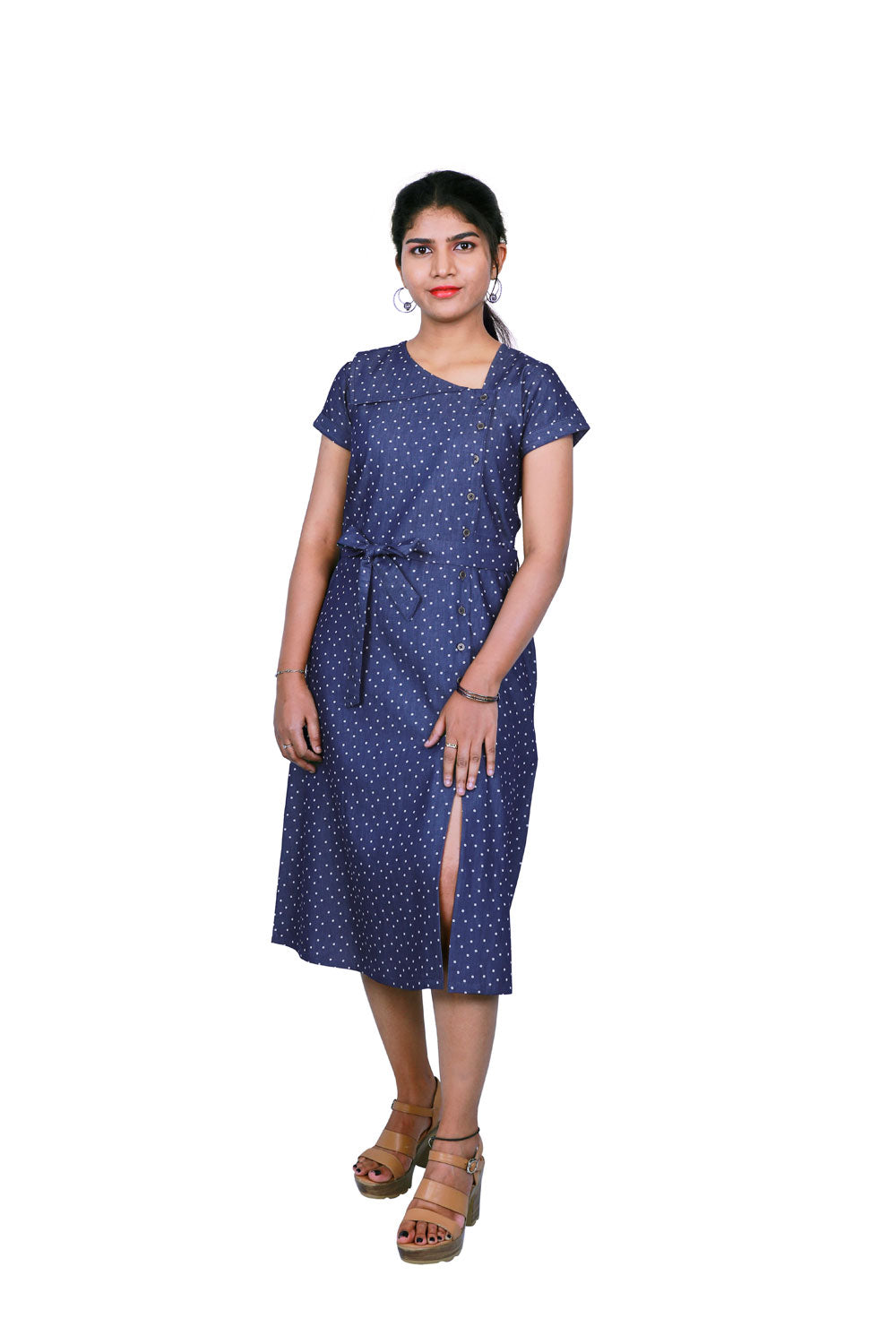Women A-line Blue Dress | S3D429