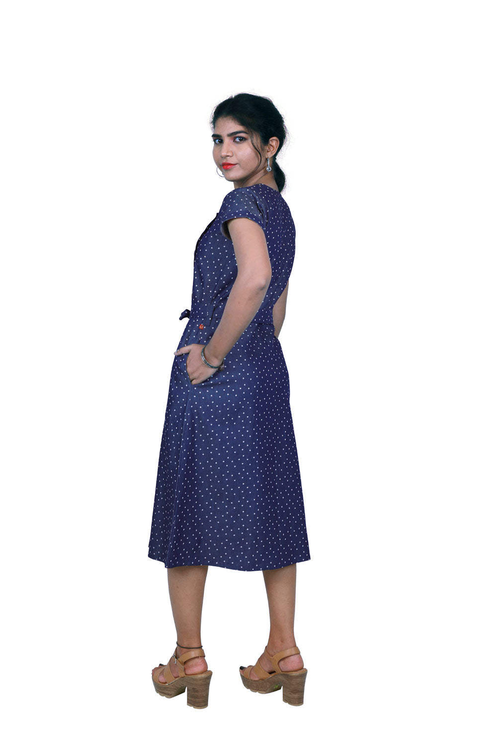 Women A-line Blue Dress | S3D429