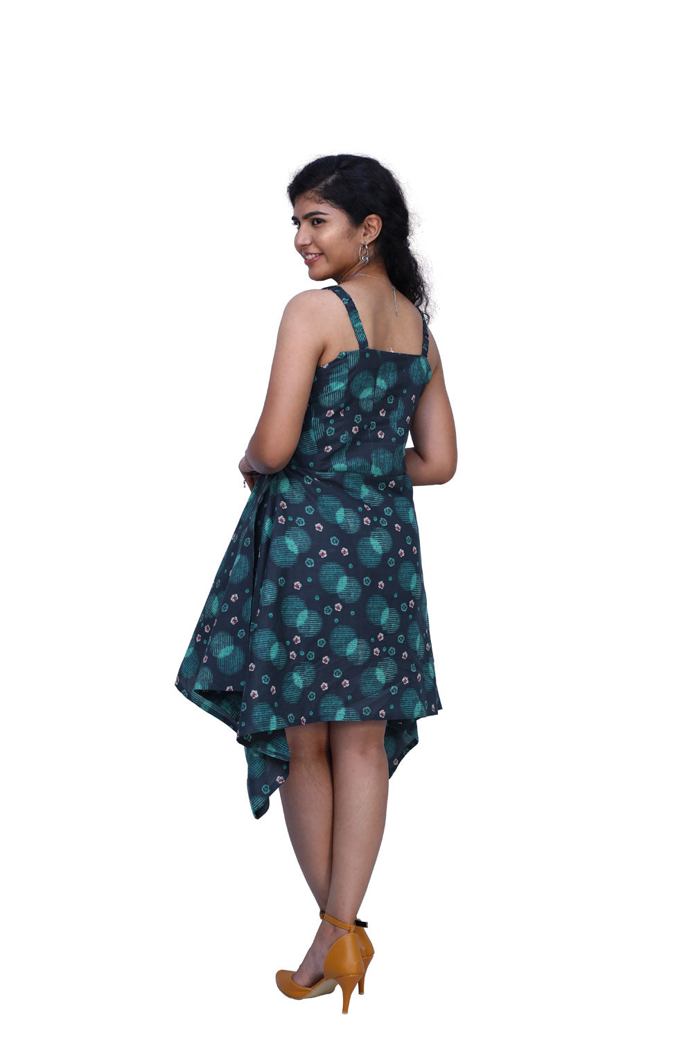 Women Asymmetric Blue Dress