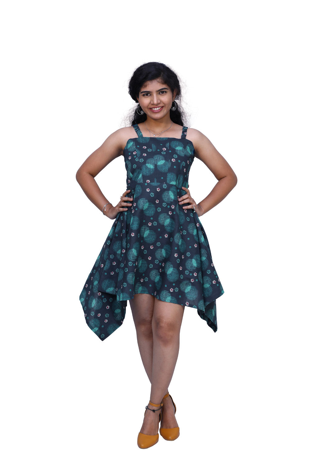 Women Asymmetric Blue Dress