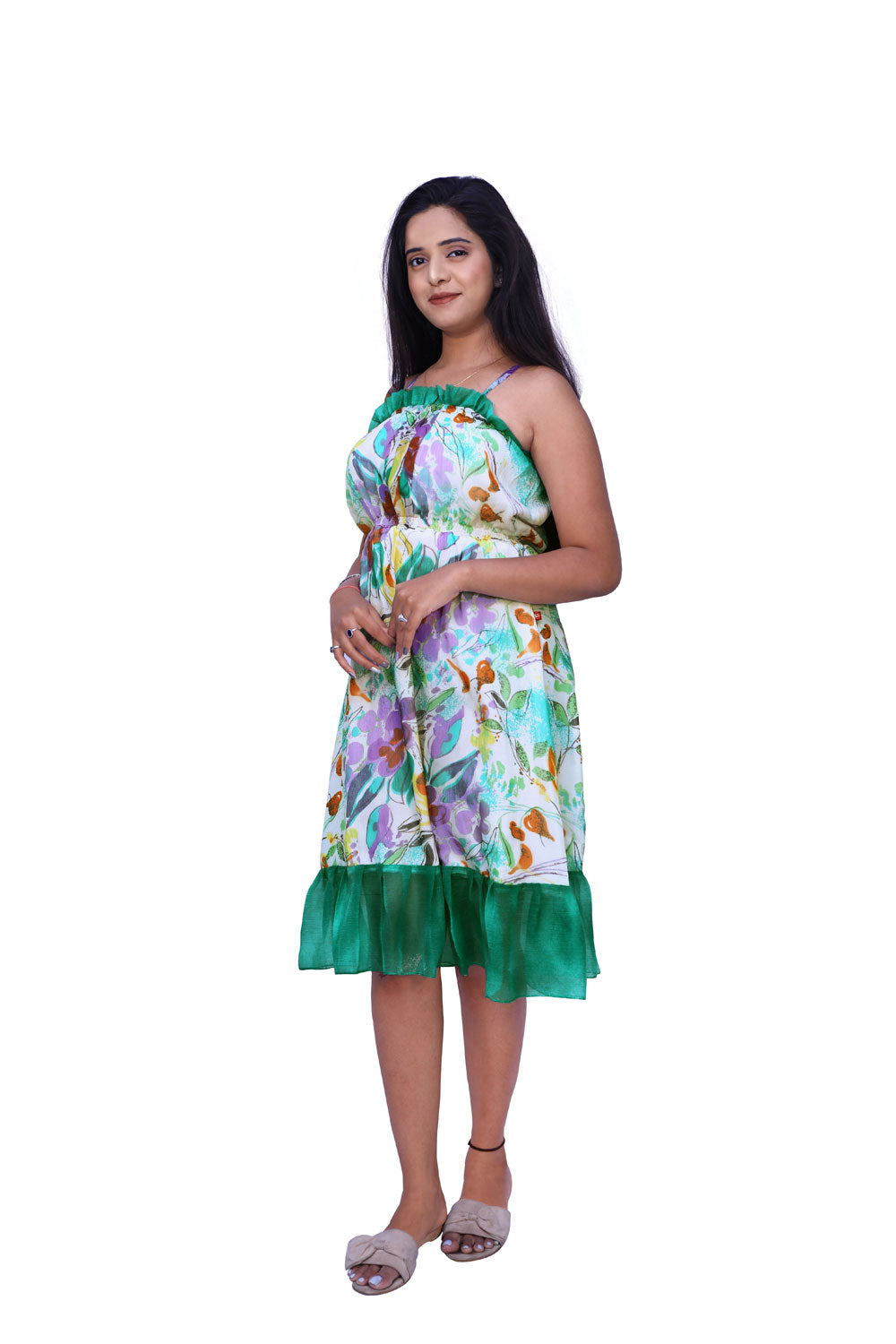 Women Empire Waist Multicolor Dress