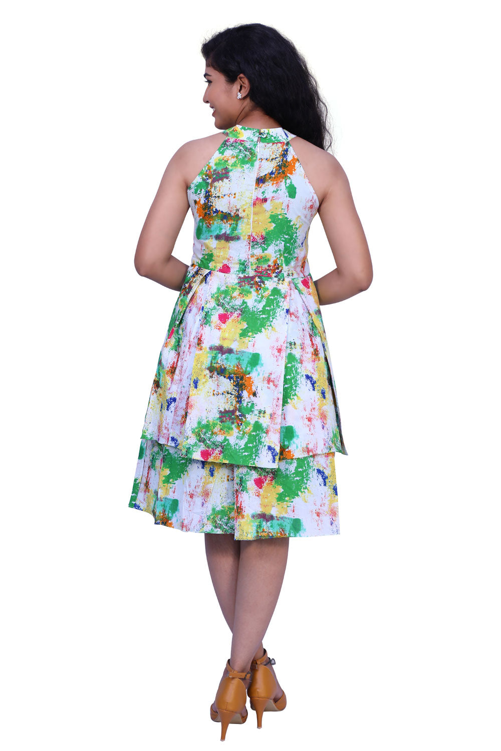 Women Fit and Flare Multicolor Dress | S3D742