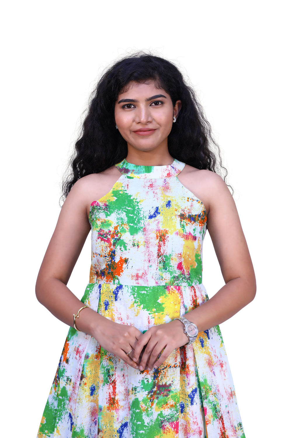 Women Fit and Flare Multicolor Dress | S3D742