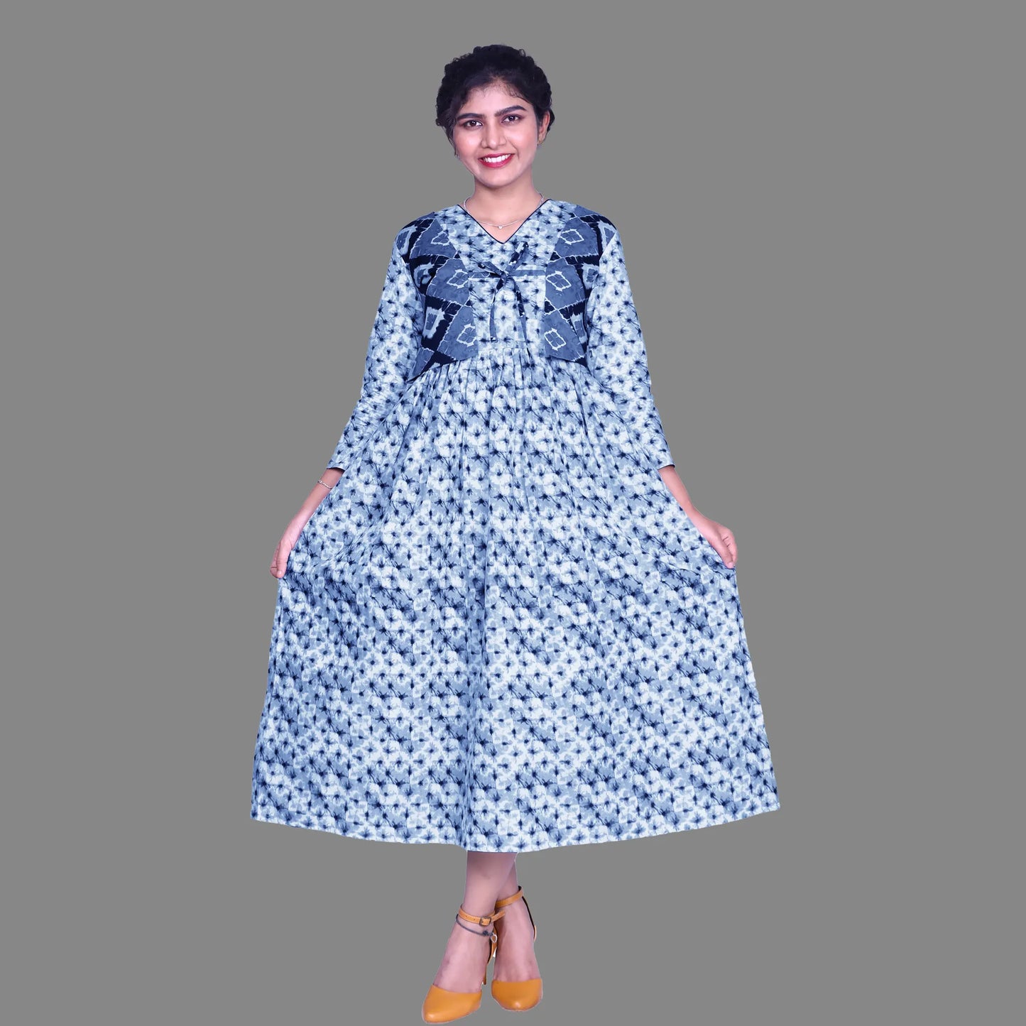 Blue Tie & Die Maxi With Coat | S3CT839