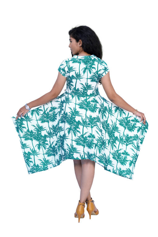 Blue Floral Print High low Gown | S3G797
