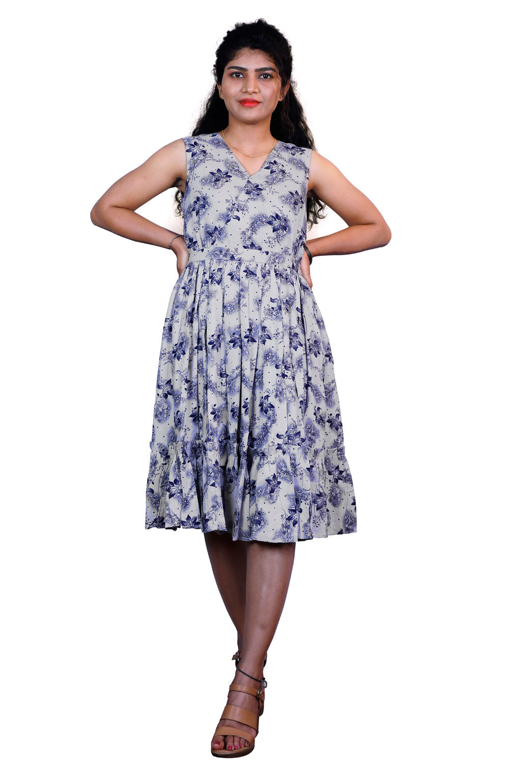 Women Maxi Grey Dress | S3W116