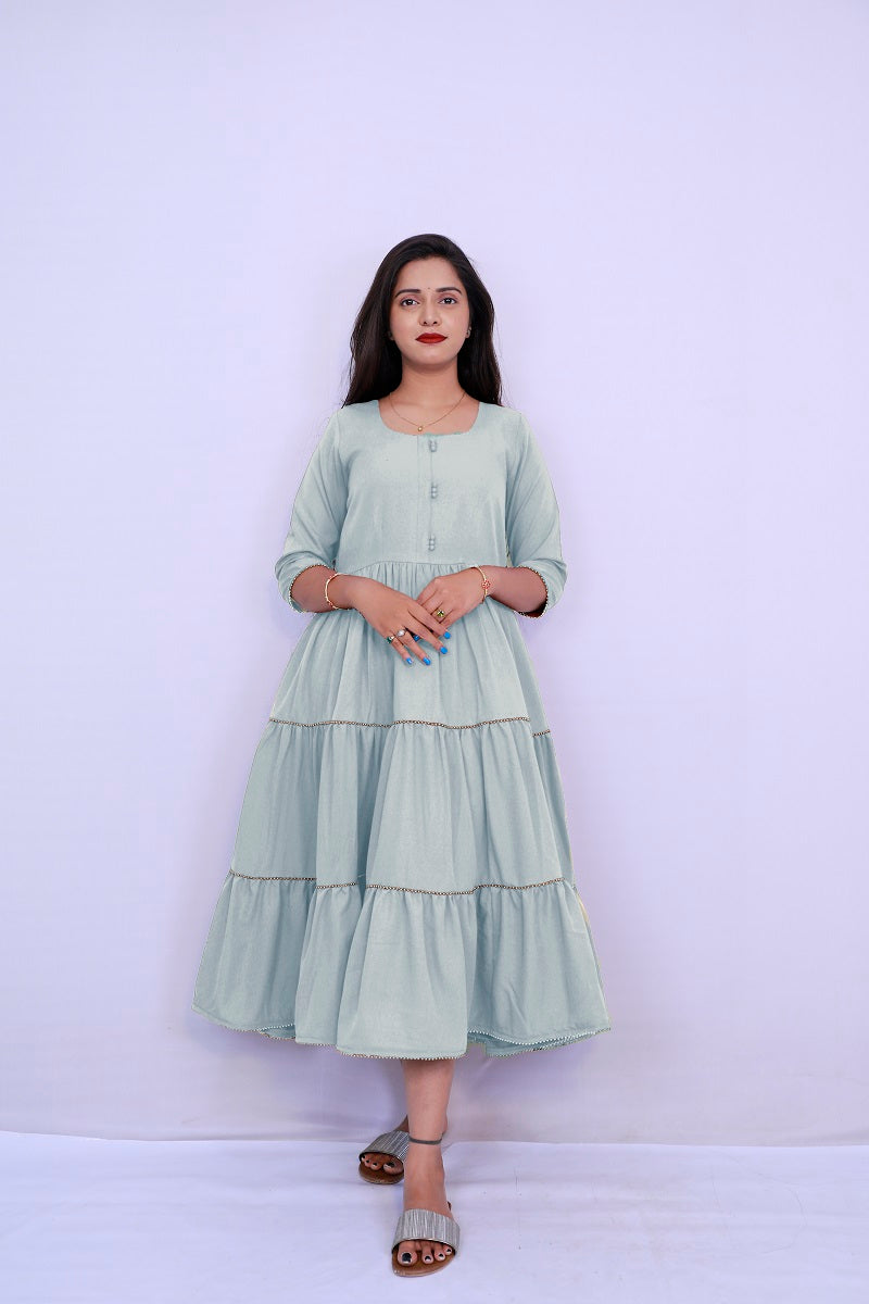 Crepe Blend Flared/A-line Gown β Elegant, Lightweight & Ready to Wear | S3 Fashions S3G547A