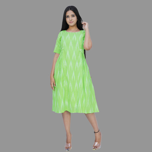 Women Ikkat Print A-Line Kurti | S3K594