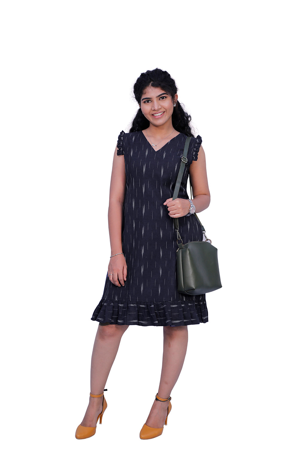 Women Fit and Flare Dark Blue Dress | S3D726