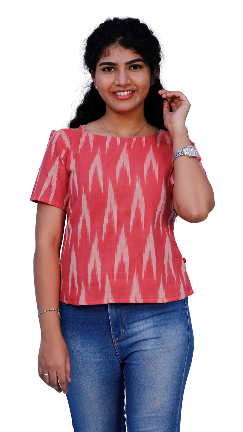 Casual Printed Women Pink Top | S3T579