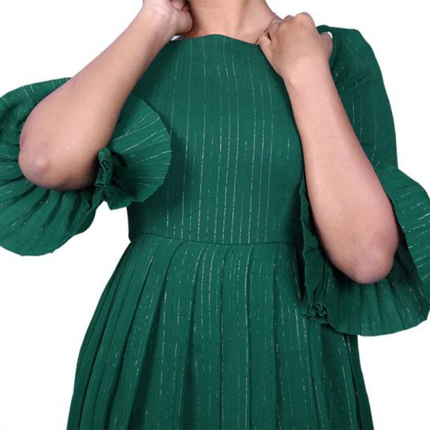 Bottle Green Long Length Maxi Gown | S3TS899