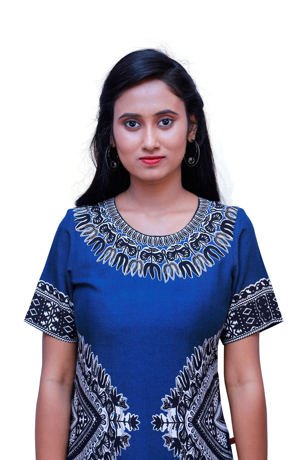 Black & Blue Trishul Printed Kurti | S3X167