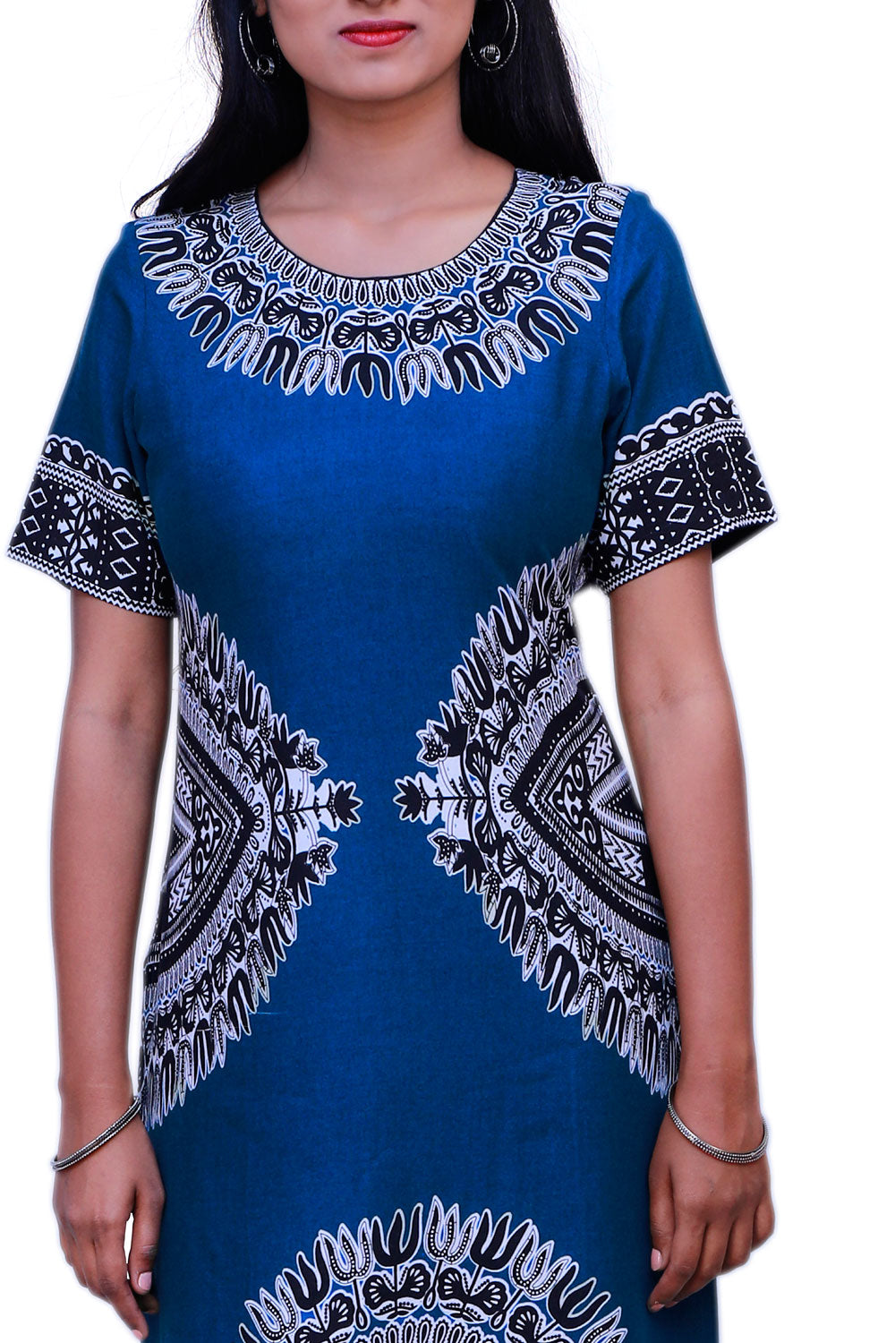 Black & Blue Trishul Printed Kurti | S3X167