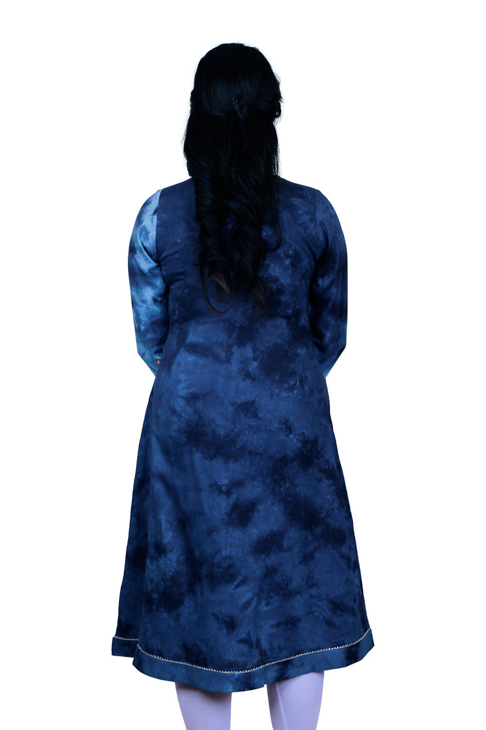 BLUE TIE AND DYE A LINE KURTI | S3K346