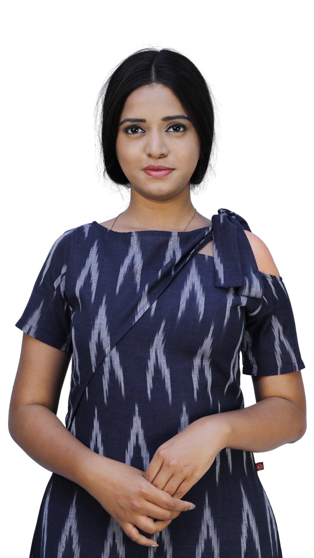 Women Black Ikkat Dress | S3K577