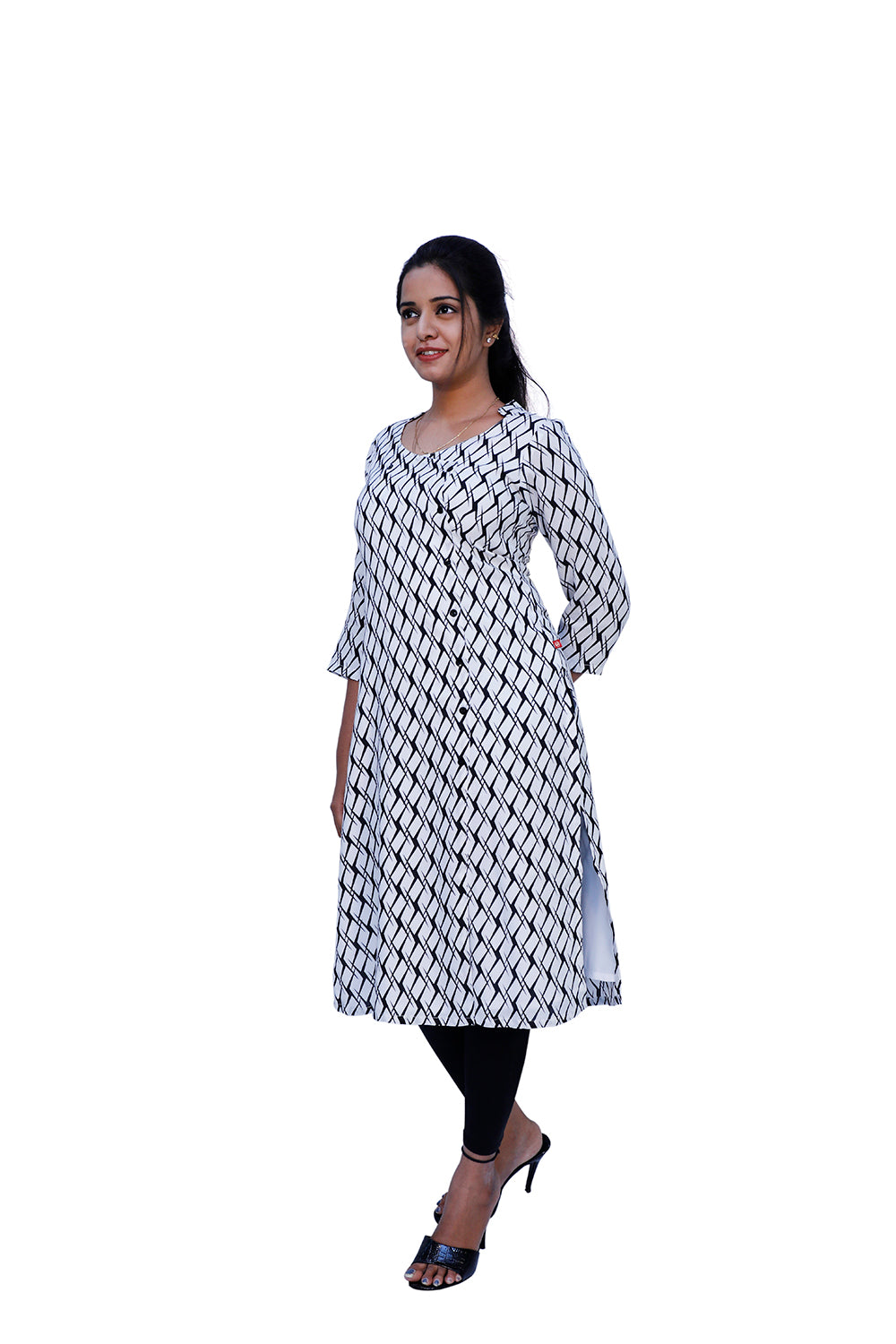 Women’s Printed Straight Kurta (White) – Elegant & Versatile | S3K389