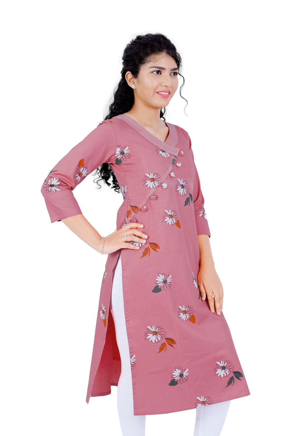 Tender Pink Straight Cotton Kurta | S3K127
