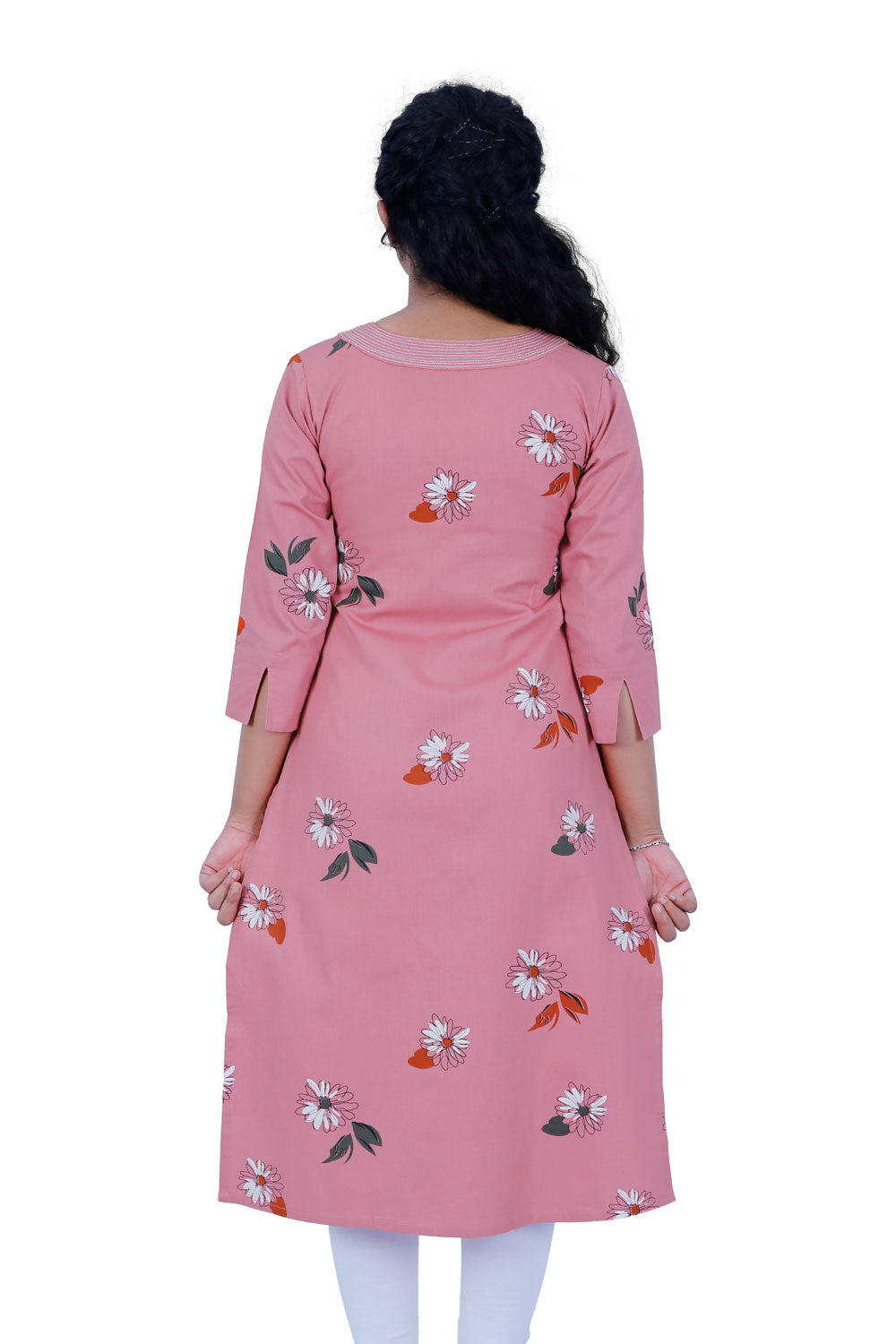 Tender Pink Straight Cotton Kurta | S3K127