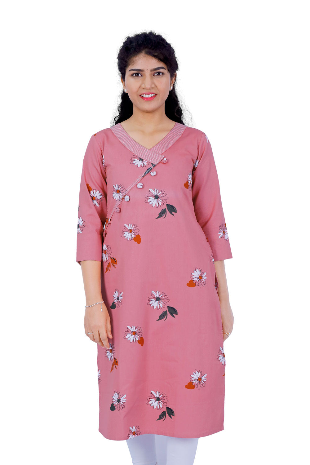 Tender Pink Straight Cotton Kurta | S3K127