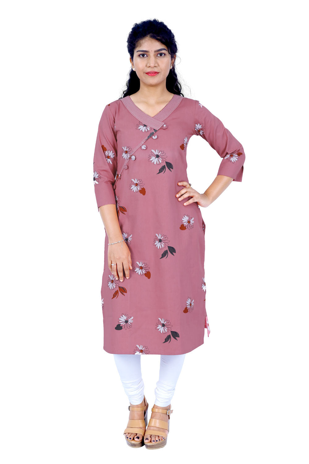 Tender Pink Straight Cotton Kurta | S3K127