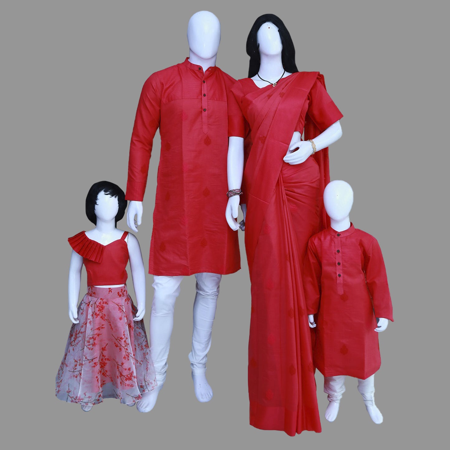 Plain Pink Cotton Family Combo – Matching Outfits for All | S3 Fashions | S3MSBG