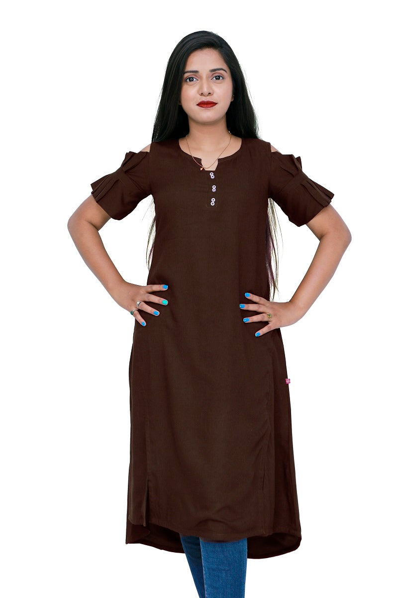 Women’s Self Design High-Low Kurta – Contemporary Ethnic Elegance | S3K276