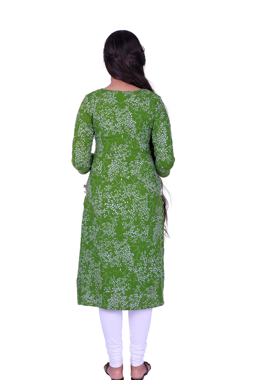 Women Printed A-line Kurta (Green) | S3X131