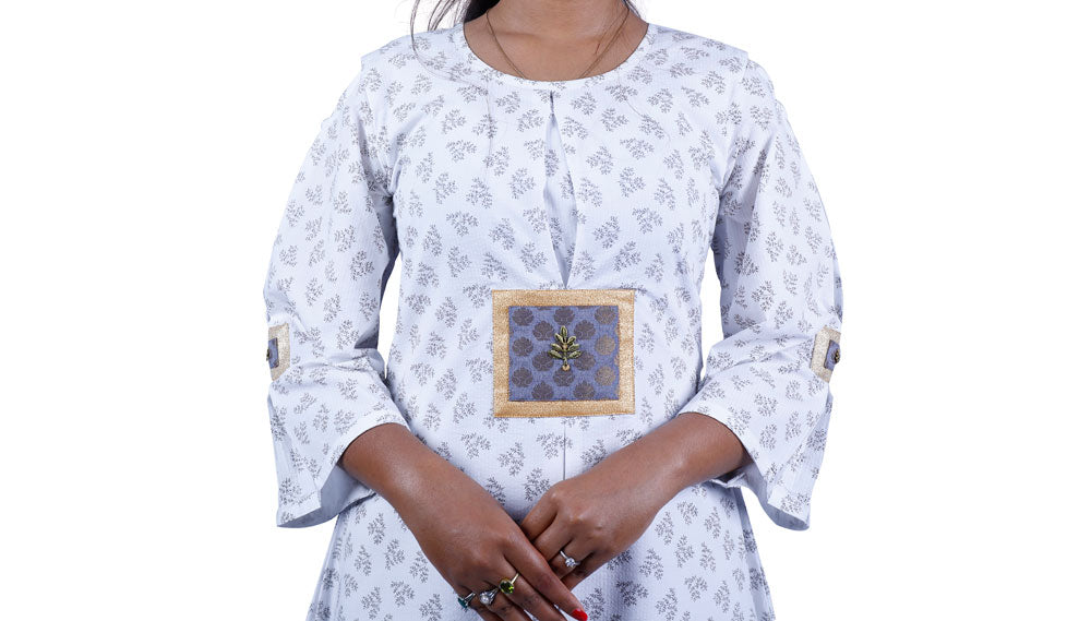 Cotton Printed A-Line Dress | S3W164
