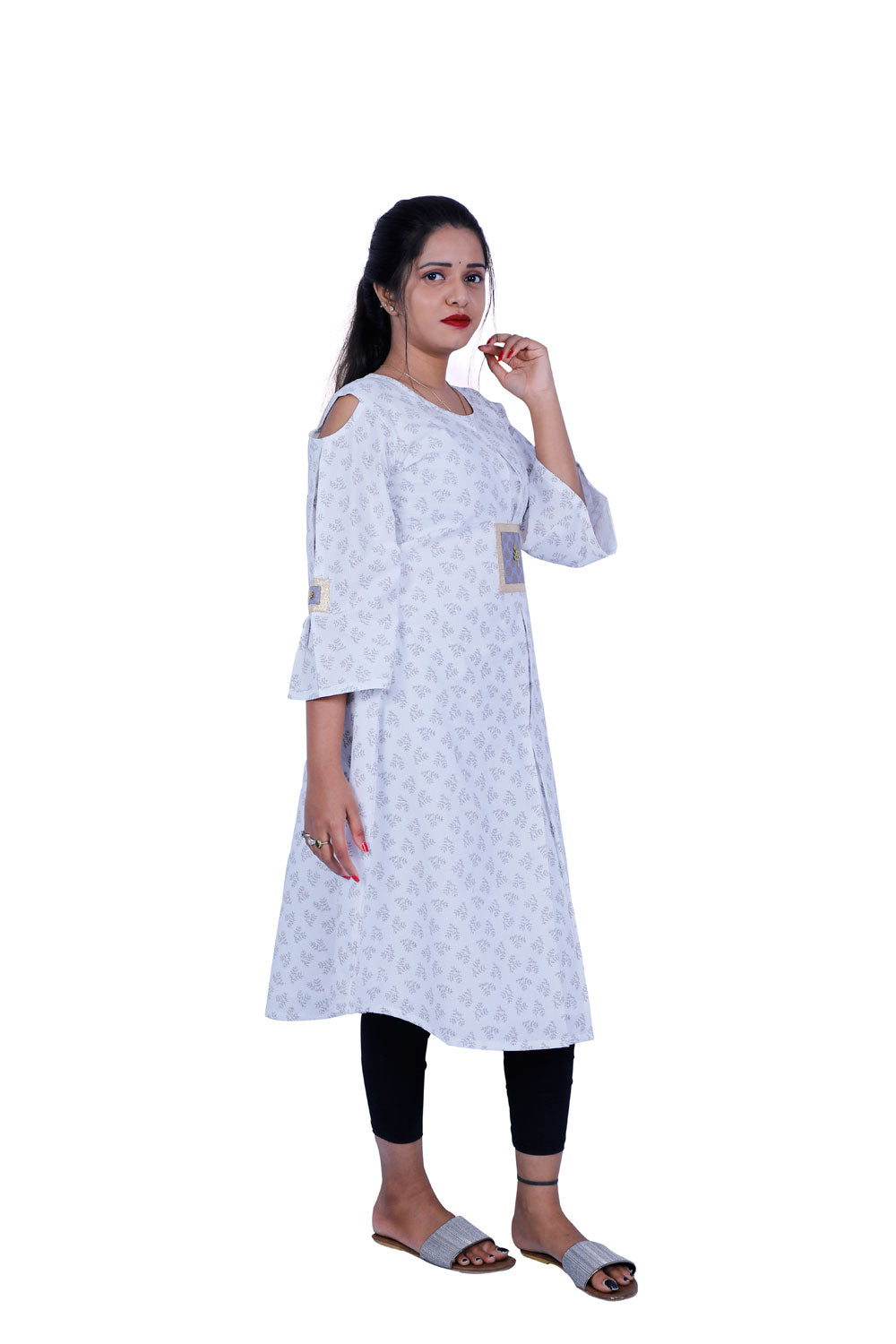 Cotton Printed A-Line Dress | S3W164