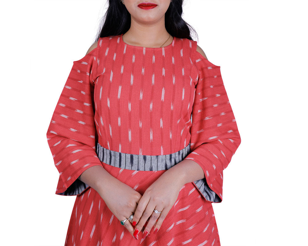 Cotton Blend Stitched Anarkali Gown (Red) | S3W122