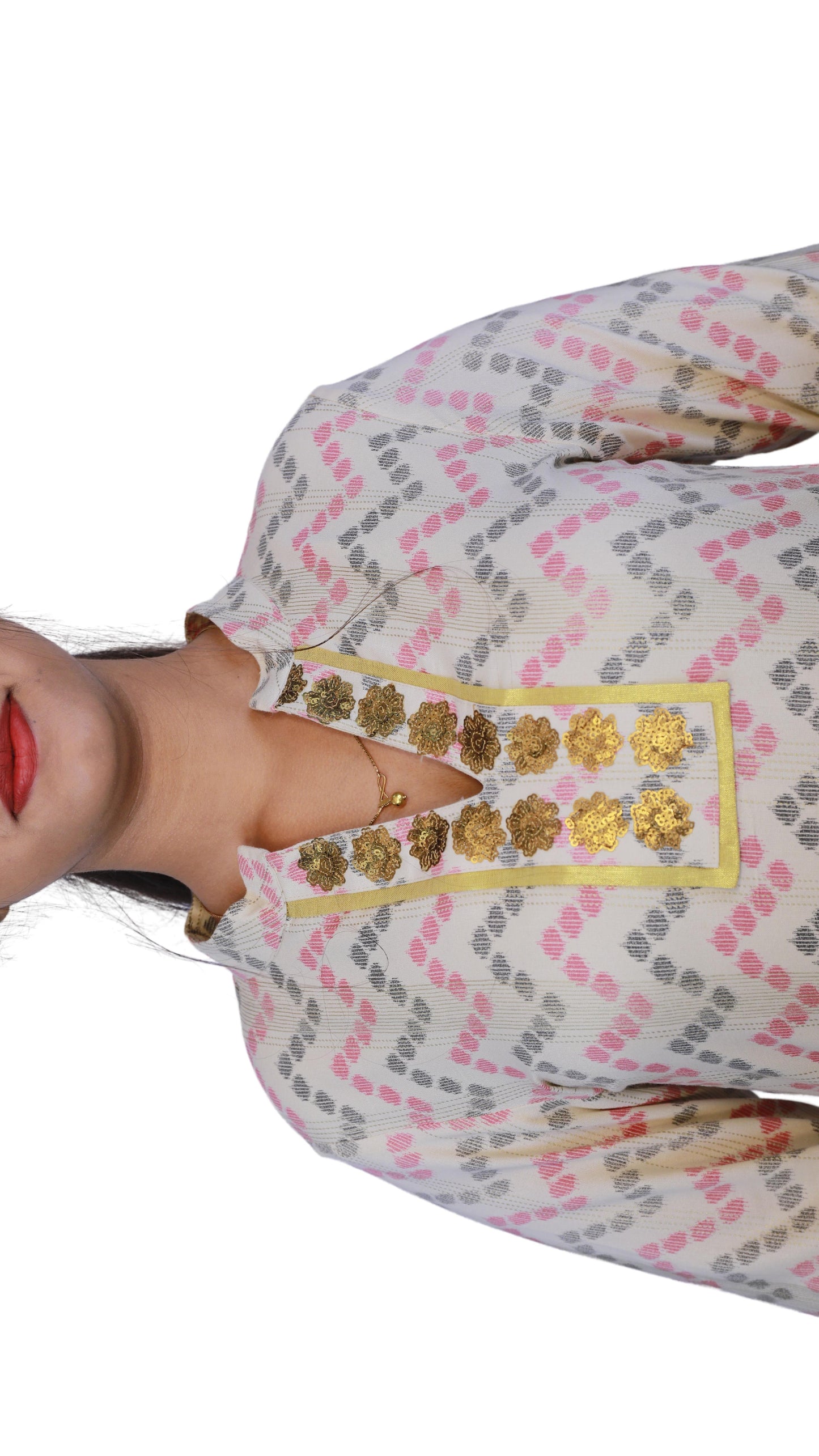 Women Chevron/Zig Zag A-line Kurta Set | S3X185