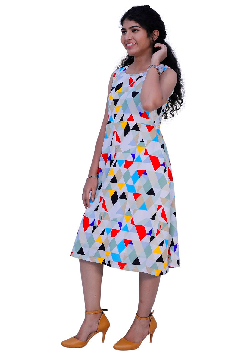 Printed Sleeveless One-Piece Dress – Breezy, Bold & Beautiful | S3 Fashions | S3D386
