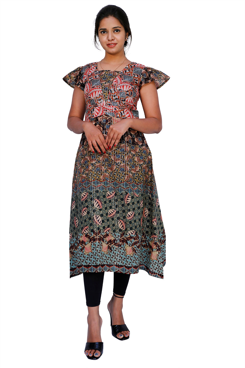 Printed A-line Kurta | S3K777