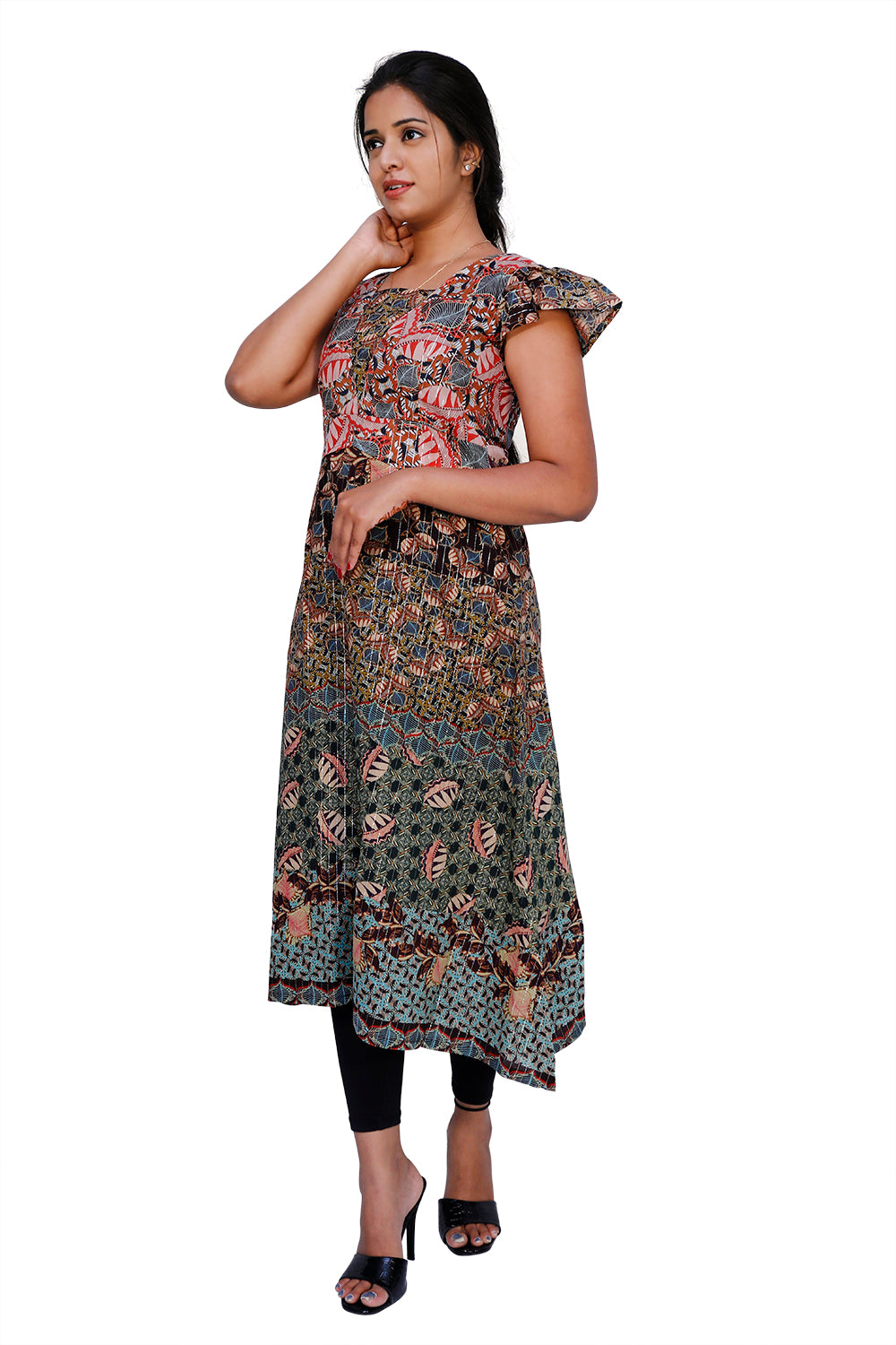 Printed A-line Kurta | S3K777