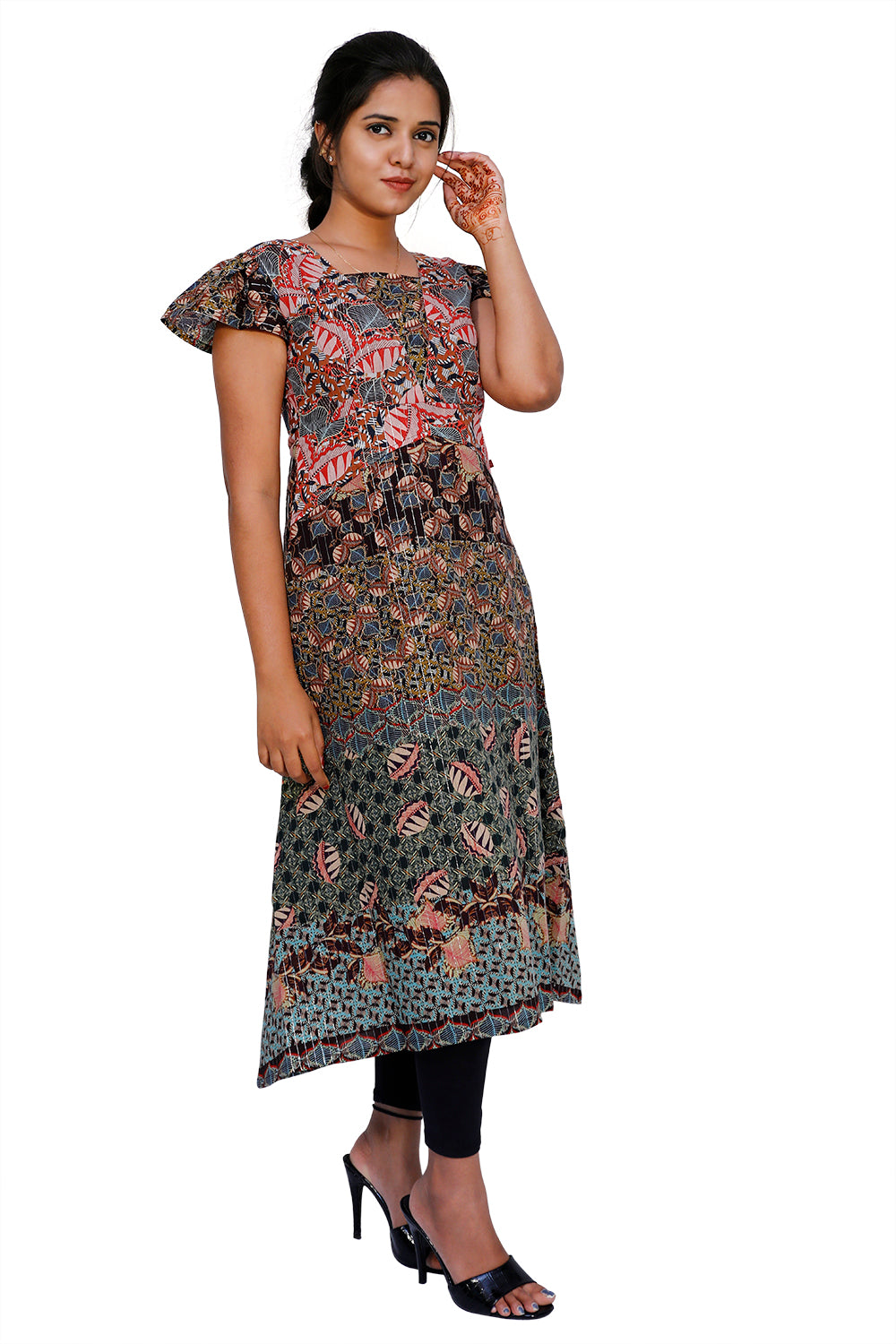 Printed A-line Kurta | S3K777