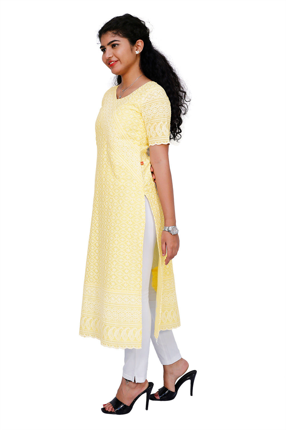 Women Chikan Embroidery Straight Kurta | S3K637